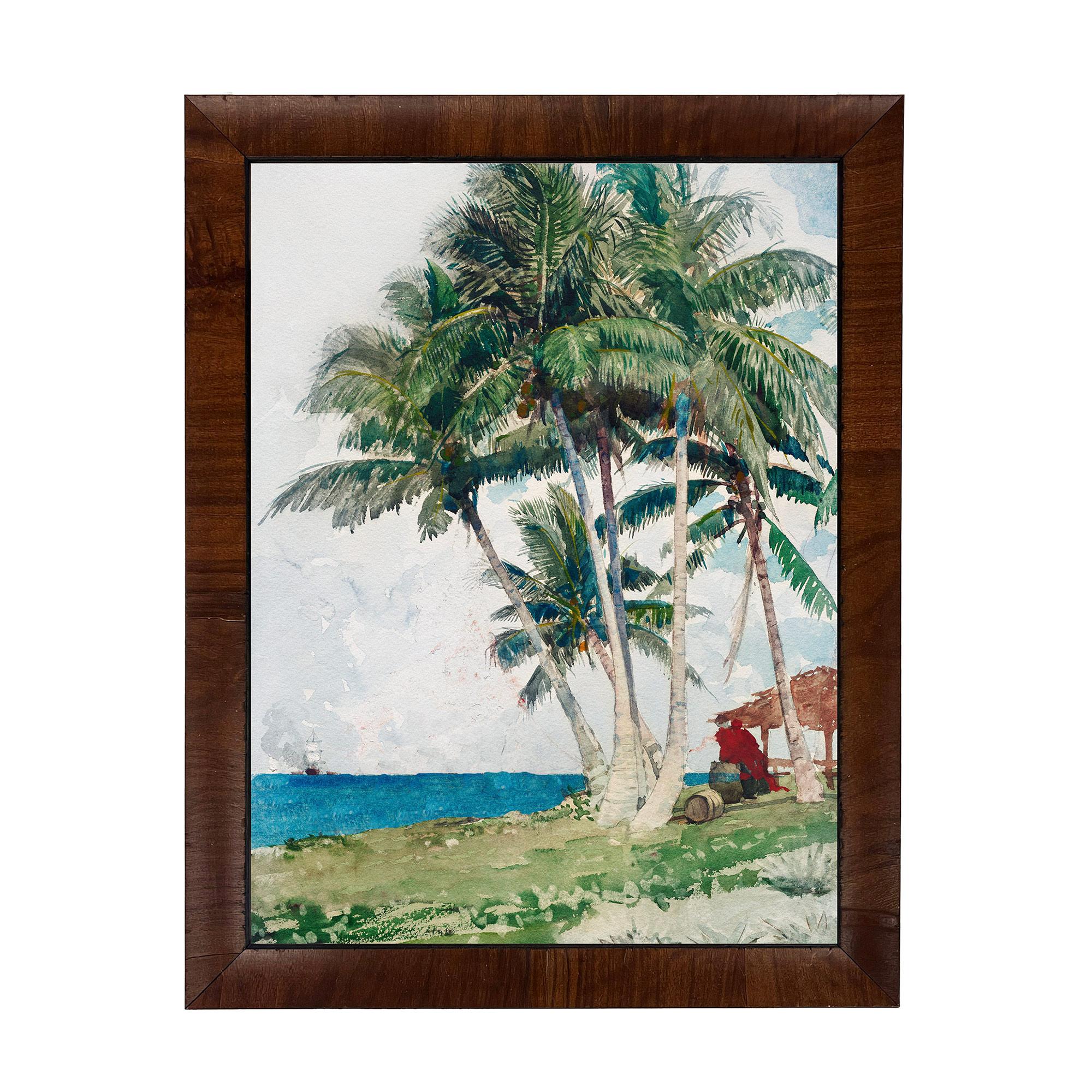 Remastered Nassau Beaches with Palm Trees #2, Set of 2